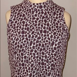 Anthropologie Animal Print Knit MockNeck top Small